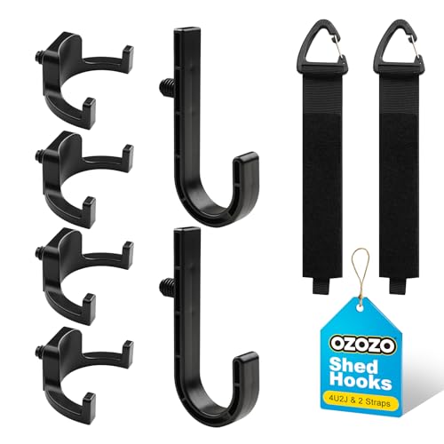 Shed Accessories for Suncast | Heavy Duty ABS Storage Shed Hooks | J&U Shape Tool Hooks Compatible with Craftsman&Suncast Storage Shed