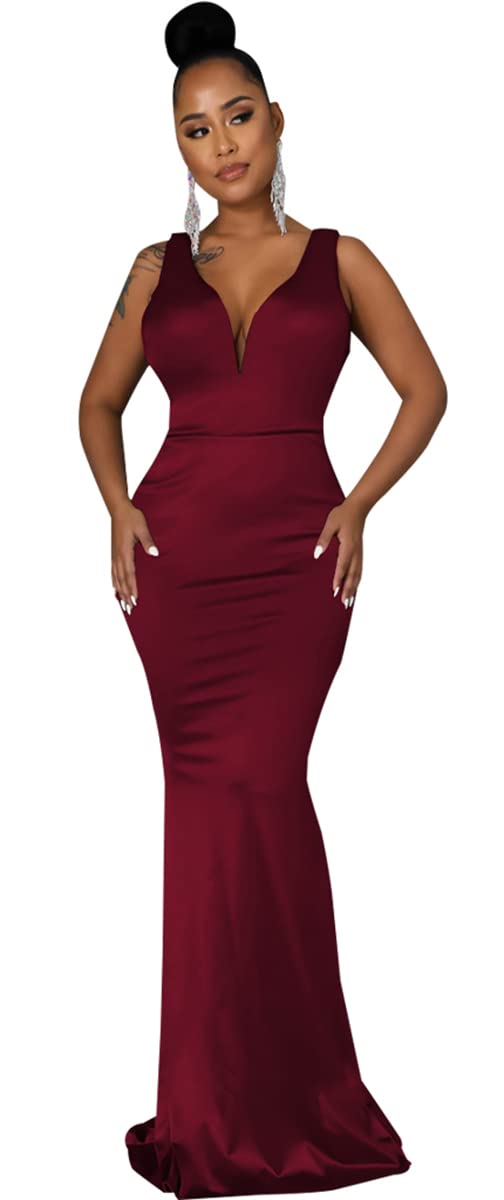 JTNFairy Women's Sleeveless Bodycon Corset Maxi Dress Ruched Elegant Evening Wedding Guest Long Formal Dresses