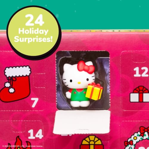 Jazwares Hello Kitty and Friends Holiday Advent Calendar - 24 Exclusive Items - Seasonal Toys for Kids - Officially Licensed Sanrio Product from Ages 6+