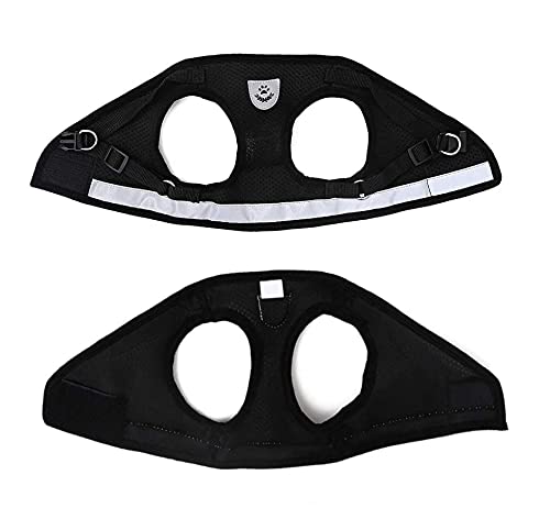 FEimaX Dog Harness and Leash Set for Walking, Soft Mesh Adjustable Easy Control Lightweight Cat Vest Harnesses with Reflective Strips, Escape Proof Small Dogs Cats Vests (Black, X-Small)