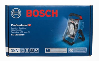 Bosch Professional 18V System Cordless LED Construction Site Floodlight GLI 18V-2200 C (max. brightness 2200 lumen, Connect Ready, without battery/charger)