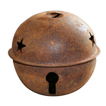 SUPVOX 12pcs Rusty Metal Bells Christmas Jingle Bells with Star Cutouts for Christmas Holiday Craft Decorations (40mm) (12)