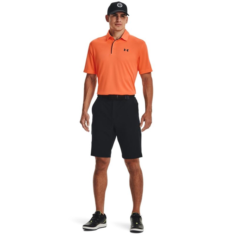 Under Armour Men's Tech Golf Polo, (866) Orange Blast / / Black, Small Tall
