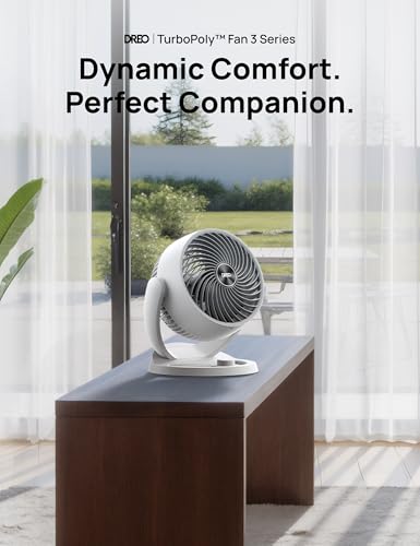 Dreo Fan for Bedroom, 12 Inches, 70ft Powerful Airflow, 28db Quiet Table Air Circulator Fans for Whole Room, 120° Adjustable Tilt, 3 Speeds, Desktop Fan for Home, Office, Kitchen