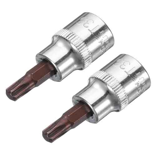 uxcell 3/8" Drive x T35 Torx Bit Socket, S2 Steel Bits, CR-V Sockets 2" Length (For Hand Use Only) 2pcs