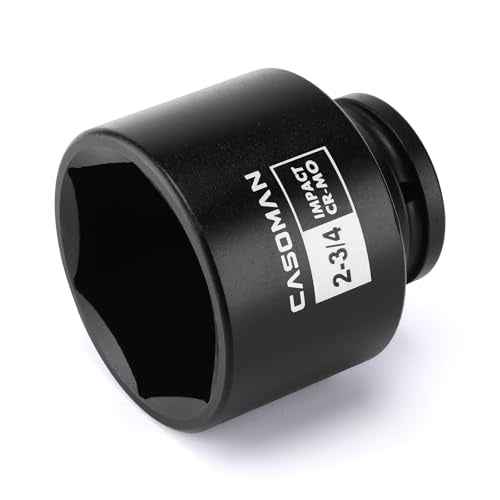 CASOMAN 3/4" Drive x 2-3/4" Shallow Impact Socket, 6-Point, SAE, CR-MO