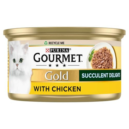 Gourmet Gold Succulent Delights Adult Wet Cat Food Chicken 12x85g, Pack of 12