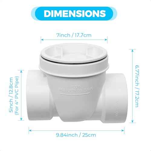 4" PVC Backwater Valve, 4 Inch Back Flow Preventer Valve, Backflow Water Valve Prevents Sewage Backflow