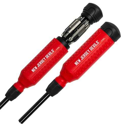 MEGAPRO¢ç NHL¢ç Team Edition Multi-bit Screwdriver | Officially Licensed NHL¢ç Gear | Durable, Ergonomic, Pro-Grade Screwdriver (New Jersey Devils¢ç)