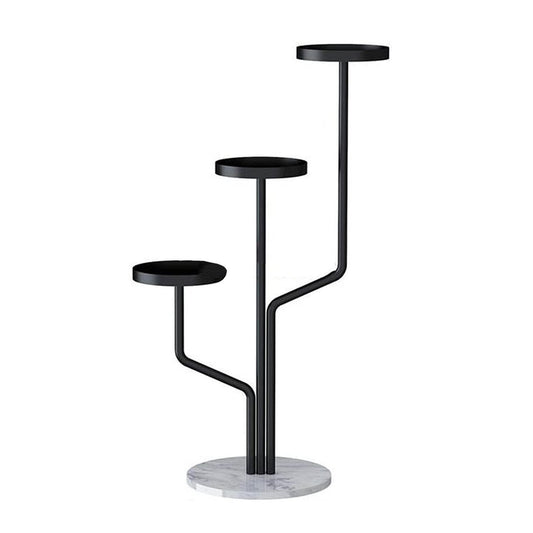 Plant Shelf Flower Stand Balcony Indoor Floor-Standing Flower Pot Stand Removable Succulent Rack Wrought Iron Simple Living Room Plant Shelf Flower St (Black 100cm)