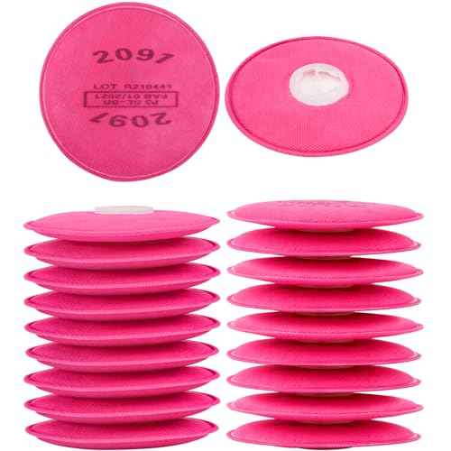 20Pcs/10Pairs 2091 Respirator Filters, High-Efficiency Dustproof Filter Cotton, 2091 Particulate Filter/Cartridges for 6200, 6502, 6800, 7502 etc Respirator, for Asbestos, Welding, Painting, Sanding