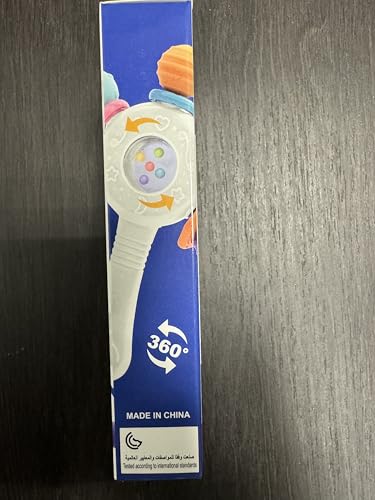 Food Quality Baby Rattle - Teething Ring - BPA - Free,Suitable for Choking - Design,Grip strengthening,Suitable for Hearing Development and Teeth Development,Ideal for Babies Aged 0-36 Months (White)