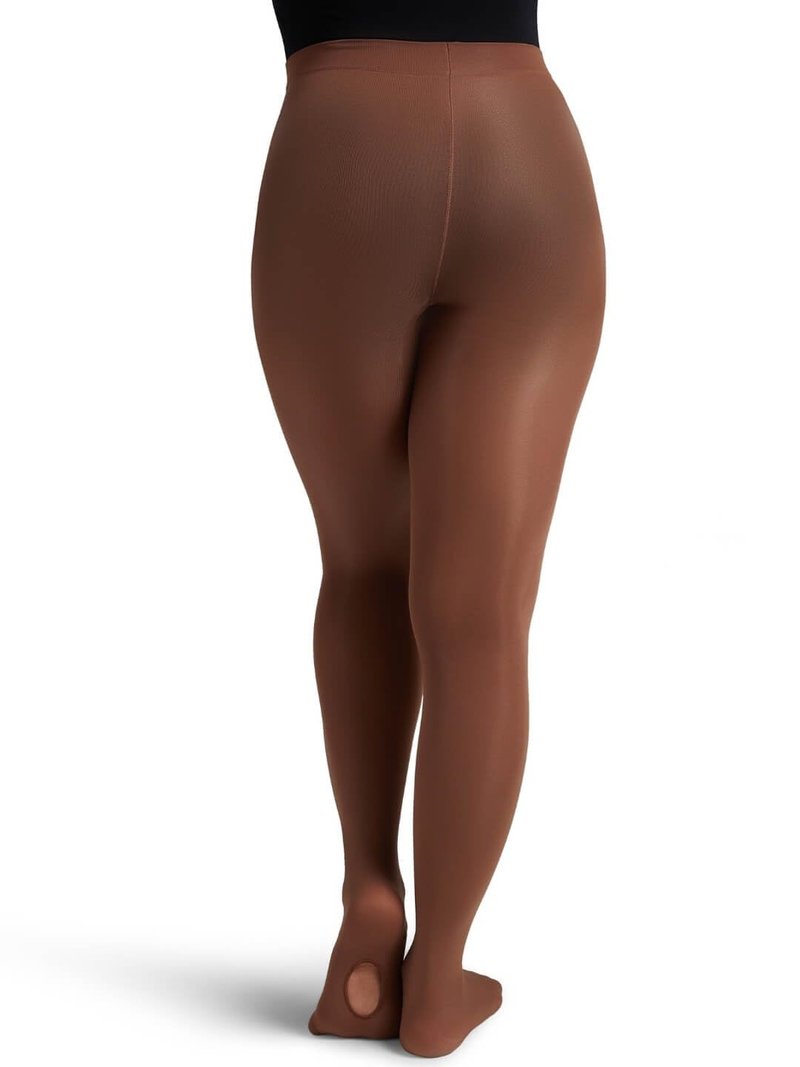 Capezio Womens Ultra Soft Self Knit Waistband Transition Tight, Mocha, Small-Medium US