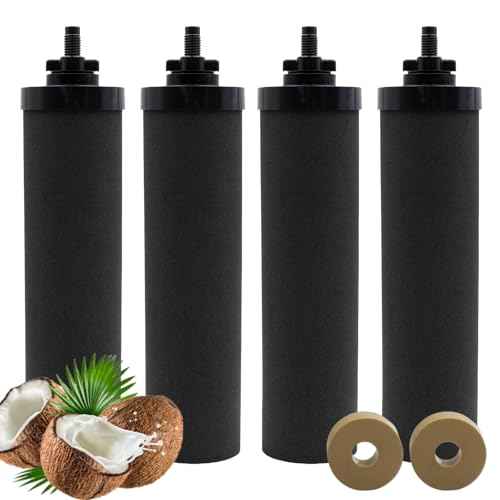 Water Filters Replacement for Berkey, 4 Pack Black Purification Elements for BB9-2 Gravity Filtration System