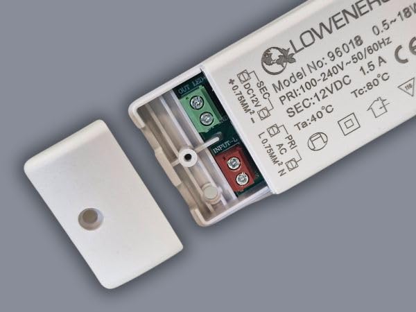 LOWENERGIE LED Driver Power Supply Transformer, 12w 240V - DC 12V, for Light Strips, LED Bulbs and Ring Doorbell (3)
