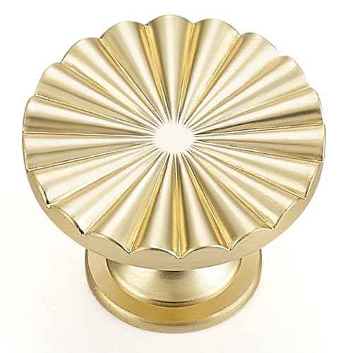 20 Pack Gold Cabinet Knobs Brushed Brass Dresser Knobs Zinc Alloy Dresser Hardware for Closet, Wardrobe and Cupboard Round Vintage Drawer Pulls