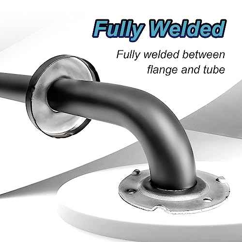 Handicap Grab Bars, 2 Pack 24 Inch Shower Grab Bar for Seniors, 304 Stainless Steel ADA Grab Bars for Bathtubs and Showers, Toilet, Safety Shower Handles for Elderly, Disabled (Matte Black Knurled)