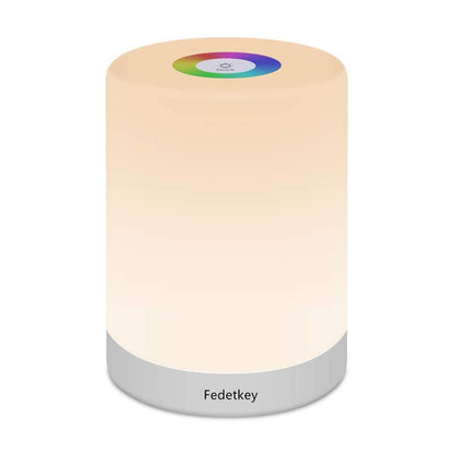 Fedetkey Night Light,LED Touch Control Chargeable Smart Bedside Table Lamp,RGB Color Changing Modes for Baby Kids Bedroom,Office,Camping