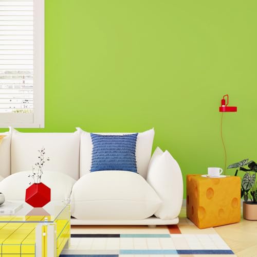 Chartreuse Wallpaper Peel and Stick Skin-Friendly Yellow Green Contact Paper Thick Self Adhesive Wall Paper for Bedroom Bathroom Living Room Cabinet Liner Countertops Dollhouse Nursery Kids
