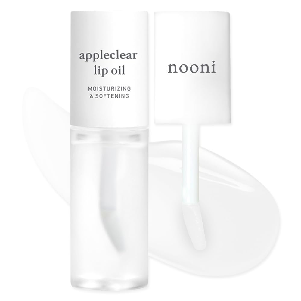 NOONI Korean Lip Oil - Appleclear | Lip Stain, Gift, Long-Lasting, Moisturizing, Plumping, Glowing, Revitalizing, and Tinting for Dry Lips with Mint Extract, 0.12 Fl Oz