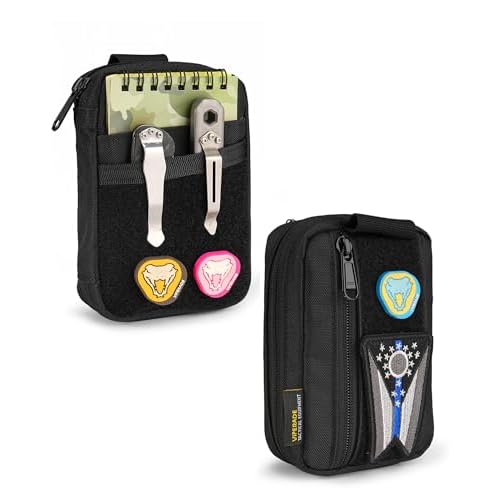 VIPERADE VE26 EDC Pouch Organizer with 11 Compartments, Small Tool Pouch with DIY Patches Area, EDC Pocket Organizer for Mutitools