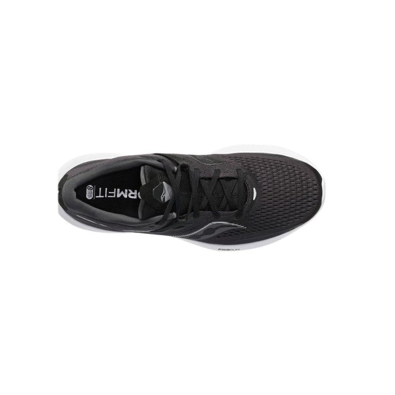 Saucony Men's Ride 15 Sneaker, Black/White, 10