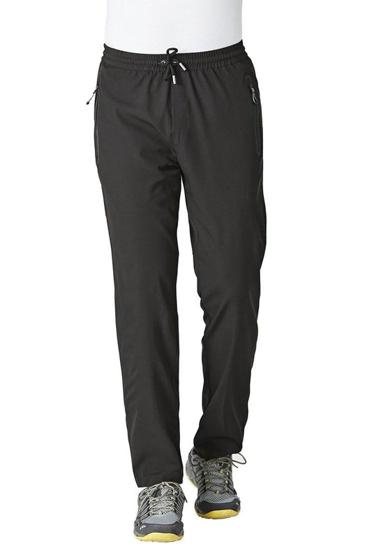 Rdruko Men's Casual Pants Lightweight Quick Dry Hiking Workout Running Sports Sweat Pants with Pockets(Black, US XL)