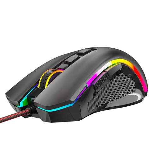 Redragon M602 Griffin RGB Gaming Mouse, RGB Spectrum Backlit Ergonomic Mouse with 7 Programmable Backlight Modes up to 8000 DPI for Windows PC Gamers (Black, Wireless)