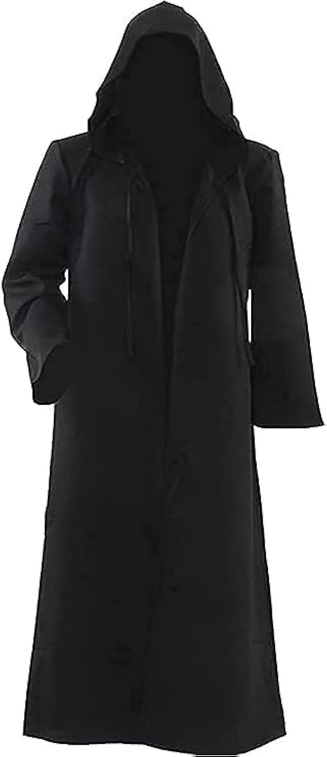 Tonainy Adult Hooded Robe Cloak Knight Costume Cape Vintage Hood Cloaks Halloween Outfit