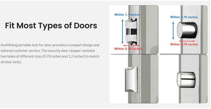 AceMining Portable Door Lock Home Security Door Locker Travel Lockdown Locks for Additional Safety and Privacy Perfect for Traveling Hotel Home Apartment College