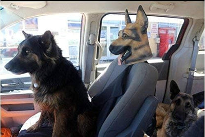 Dog Head Mask Halloween Party Dog Costume Masks Mask Underdog Costume Latex Animal Head Mask (German shepherd)