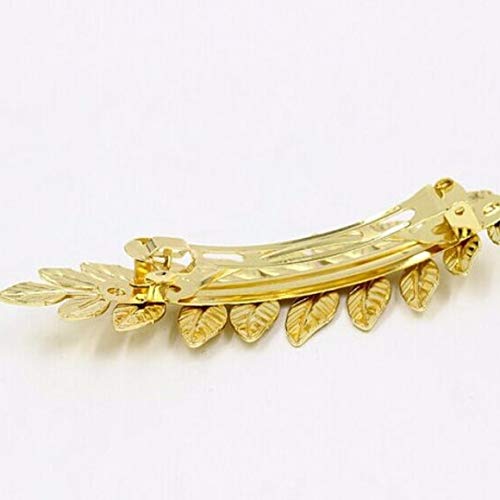Gold Toga Party Greek Goddess Costume Gold Leaves Hair Barrettes (Halloween Gold Leaf Hair Clips)