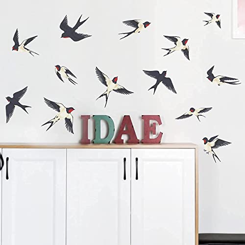 Flock of Birds Wall Decal Removable DIY Flying Sparrow Birds Wall Stickers Peel and Stick Wall Sticker Art Decor for Living Room Bedroom Playroom Office Classroom Window Decorations