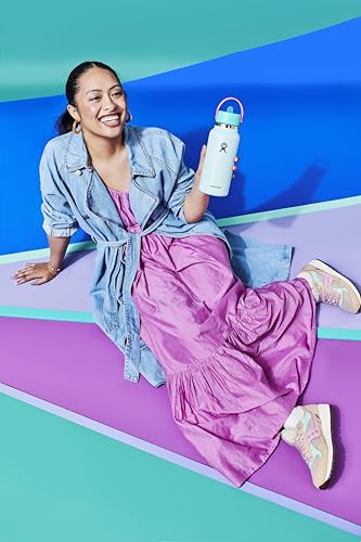 Hydro Flask 32 Oz Wide Flex Straw Cap Bottle - Insulated Stainless Steel - Wide Straw Lid, Non Spill, Leakproof in Polar Plunge