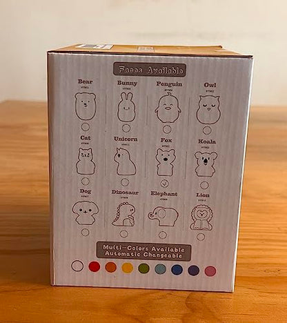 WHA&DARREN Large Fox Night Light for Kids,Cute Baby Night Light, Silicone Bedside Lamp,Sleep LED Lights Desk Light, Eye Caring, Adjustable Brightness & Color, Time Setting