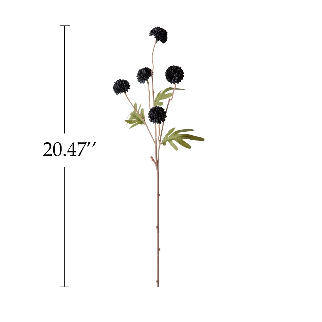 Artificial Kiku Flower - 5 Pcs Fake Pompon Mums Silk Small Chrysanthemum Faux Ball Fall Flower Stem Decor for Halloween Wedding Filler DIY Bouquet Centerpieces Arrangements Shower(Black)