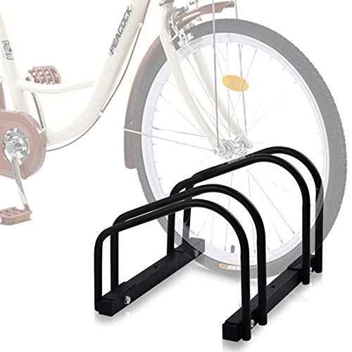 WALMANN 2 Bikes Floor Bike Stand, Bike Parking Rack Garage Bike Storage Stand Indoor/Outdoor 22-28" Wheel Stand, Max. Tire Width 2.1"