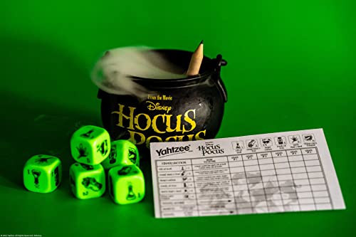USAOPOLY YAHTZEE: Disney Hocus Pocus | Collectible Witch~'s Caldron Dice Cup Classic Family Game Based on Film Great for Night Officially-Licensed & Merchandise, Black