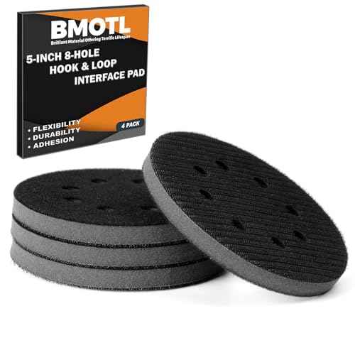 5-Inch 8-Hole Interface Pad:4 Pack Hook and Loop Foam Sanding Discs Backing Pads Replacement for Random Orbital Sander,Soft Density Sponge Round Cushion Buffer