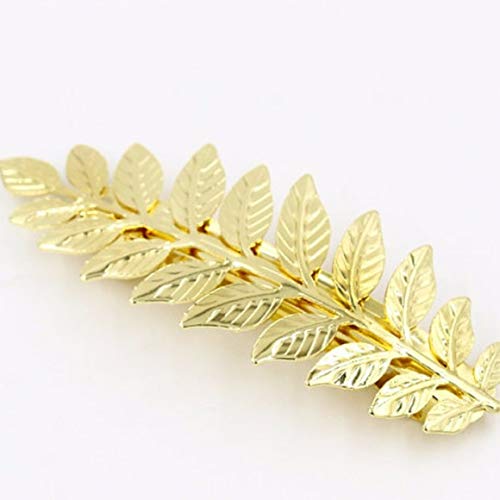 Gold Toga Party Greek Goddess Costume Gold Leaves Hair Barrettes (Halloween Gold Leaf Hair Clips)