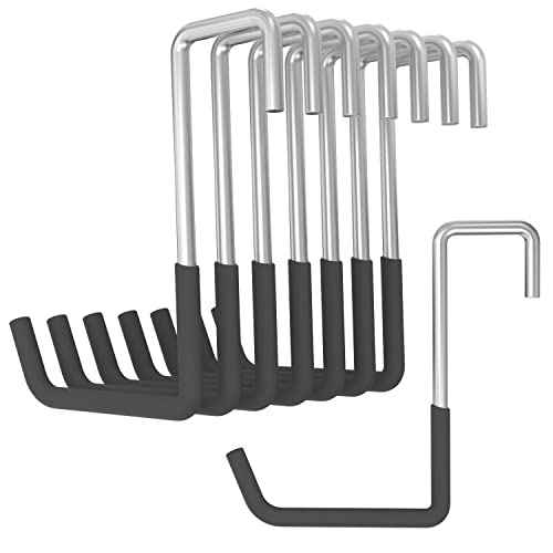 POETISKE Rafter Hanger Hook, Large S Hooks for Hanging, Ladder Hanger, Bike Hooks, Garage Storage Organizer, Black 8PC