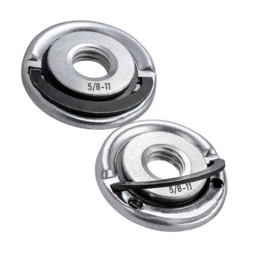2Pcs Angle Grinder Flange Nuts with 5/8-11 Inch Thread, Quick Change Grinder Flange Locking Nut Metal Angle Grinder Nut for Replacement/Fixing Cutting Discs