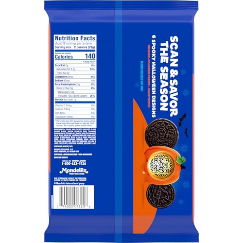 OREO Orange Creme Chocolate Sandwich Cookies, Limited Edition, Halloween Cookies, 18.71 oz
