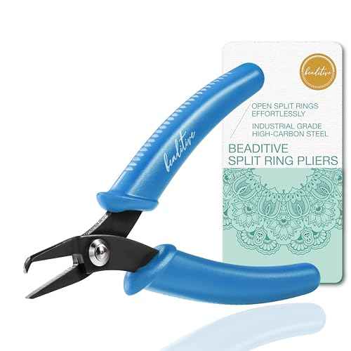 Beaditive Split Ring Pliers | Jewelry Making, Beading, Crafting | High-Carbon Steel | 5-Inch (Lake Blue)