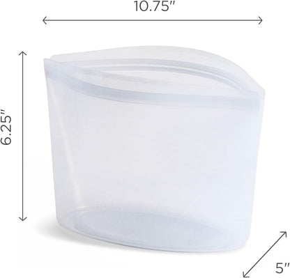 Stasher Premium Silicone Reusable Food Storage Bowl, Clear, Microwave, Sous Vide, Dishwasher, Oven and Freezer Safe, BPA Free, Leak-free, Eco-friendly, 4-Cup Bowl