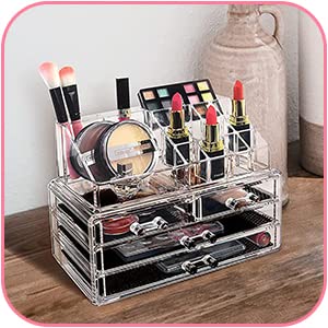 Home and Garden Products Cosmetic Organiser Drawers Clear Acrylic Jewellery Box Makeup Storage Case