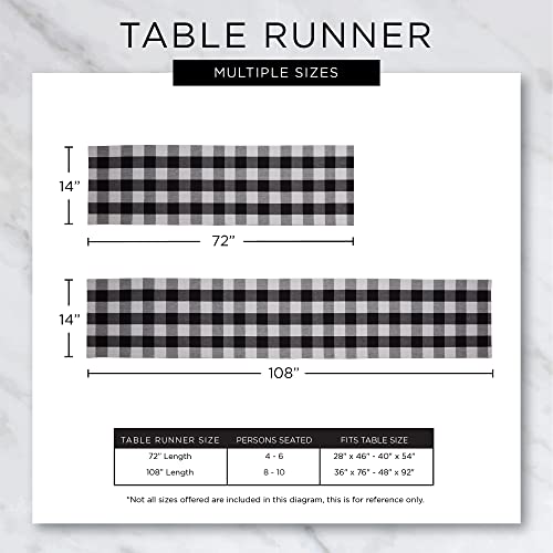 DII Buffalo Check Collection, Classic Farmhouse Table Runner, 14x108, Red & Black