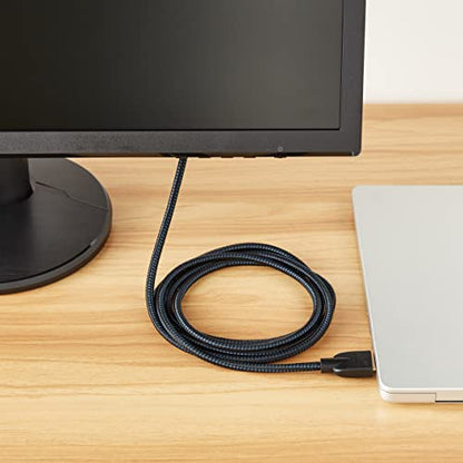 Amazon Basics HDMI Cable 6ft (5-Pack), 4K HDMI 2.0 Cord (18Gbps), Nylon-Braided, 4K@60Hz, 2160p, 48 bit, Compatible with TV/PS5/Xbox/Roku, Black & Blue