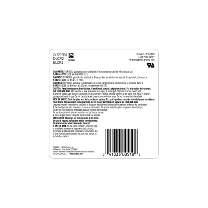 Duracell CR2 3V Lithium Battery, 2 Count (Pack of 1), CR 3 Volt Batteries High Power, Long-Lasting for Video and Photo Cameras, Lighting Equipment, and More