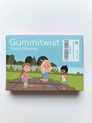 Cikyner Chinese Jump Rope, 2 Pack 4m Long 1.5cm Wide Elastic Chinese Ropes with Instructions French Skipping Rainbow Band for Children Jumpsies Games Indoors and Outdoors, Ideal for Gifts for Kids